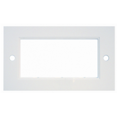 White 2 Gang Square Edge 4 Module Euro Grid Outlet Plate